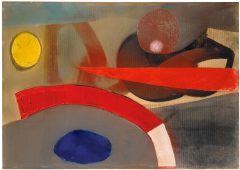 Fritz Winter, Komposition mit rotem Bogen