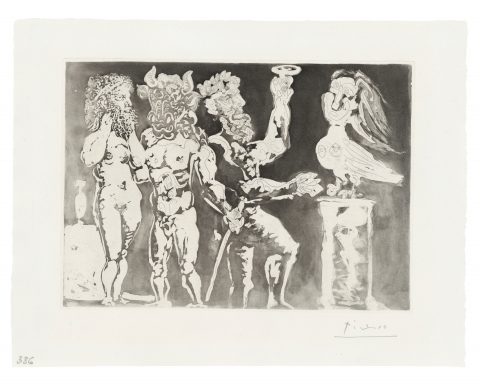 Pablo Picasso, Personnages masqués et Femmes Oiseau, 1934