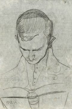 August Macke, Bildnis Walter Gerhardt, lesend