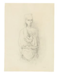 Carl Hofer, Mädchen mit Kopftuch und faltigem Umhang