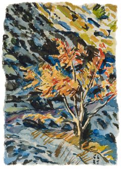 Christopher Lehmpfuhl, Herbstbaum vor Schnee