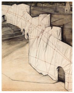 Christo, The Wall (Project for a Wrapped Roman Wall)