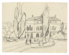 Ernst Ludwig Kirchner, Ein Boskett in Dresden, mit Blick auf ein Palais