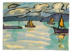 Emil Nolde, Segelboote auf einem Bergsee