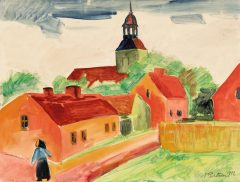 Hermann Max Pechstein, Landschaft mit Kirche