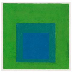 Josef Albers, Squares: Blue and Cobalt Green in Cadmium Green