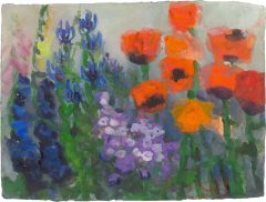 Klaus Fußmann, Blumen (Rittersporn und Mohn)