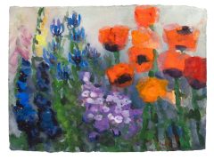 Klaus Fußmann, Blumen (Rittersporn und Mohn)