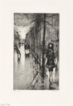 Lesser Ury, Spaziergänger im Regen