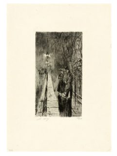 Lesser Ury, Nächtliche Begegnung in der Tiergartenstraße