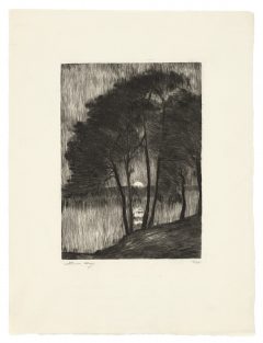 Lesser Ury, Sonnenuntergang am Grunewaldsee