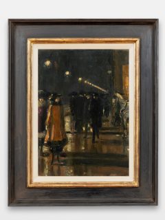 Lesser Ury, Nächtliche Straßenszene (Leipziger Straße?), Berlin