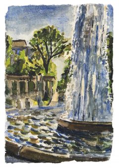 Christopher Lehmpfuhl, Fontäne im Abendlicht