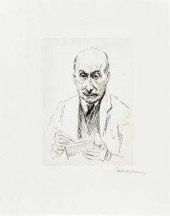Max Liebermann, Selbstbildnis, zeichnend
