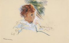 Max Liebermann, Kleiner Lockenkopf – Maria Riezler, die Enkelin des Künstlers im Kinderwagen