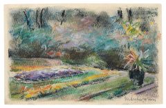 Max Liebermann, Die Blumenterrasse im Garten des Künstlers am Wannsee nach Nordwesten