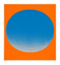 Rupprecht Geiger, blauer Kreis auf leuchtrot-orange