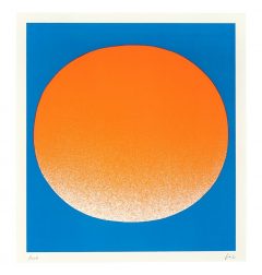 Rupprecht Geiger, orange auf blau (hell)