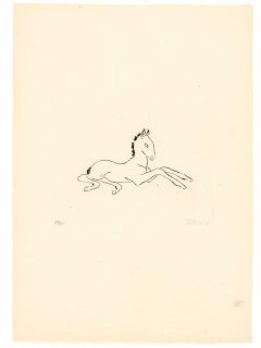 Renée Sintenis, Junge Pferde (Liegendes Fohlen mit aufgerichtetem Kopf)