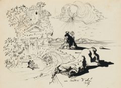 Salvador Dalí, J'ai vu d'ailleur; des maisons ruinées et des statues et du ciel et de la terre