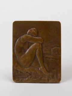 Wilhelm Lehmbruck, Hockende Frau vor Landschaft, Paris