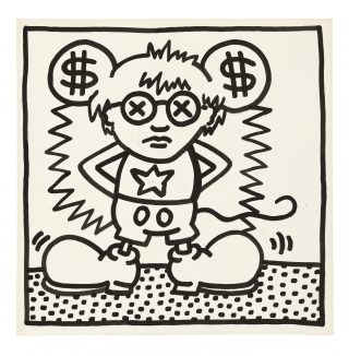 Keith Haring, Ohne Titel (Andy Mouse), 1985 · Gallery Ludorff
